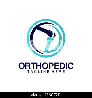 Orthopedic Health Bone Logo vector illustration Design template,Knee Bone Logo designs concept, Health Bone logo symbol icon Stock Vector