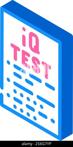 iq test isometric icon vector. iq test sign. isolated symbol illustration. iq test isometric icon vector illustration color Stock Vector