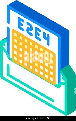 correspondence chess isometric icon vector. correspondence chess sign. isolated symbol illustration. correspondence chess isometric icon vector illustration color Stock Vector