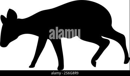 African deer silhouette. Smooth and clean lines. High detailed African Deer silhouette. Vector Illustration.. deer and goats silhouettes set Stock Vector