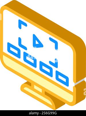 video lessons isometric icon vector. video lessons sign. isolated symbol illustration. video lessons isometric icon vector illustration color Stock Vector