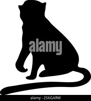 Guenon ape silhouette. Smooth and clean lines. High detailed Guenon  monkey silhouette. Vector Illustration.. apes silhouettes set Stock Vector