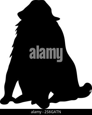 Mandrill Ape Silhouette. Smooth and clean lines. High detailed Mandrill monkey silhouette. Vector Illustration.. apes silhouettes set Stock Vector