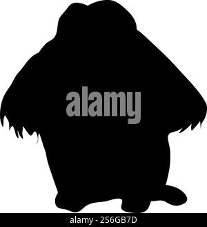 Gibbon ape silhouette. Smooth and clean lines. High detailed gibbon monkey silhouette. Vector Illustration.. apes silhouettes set Stock Vector