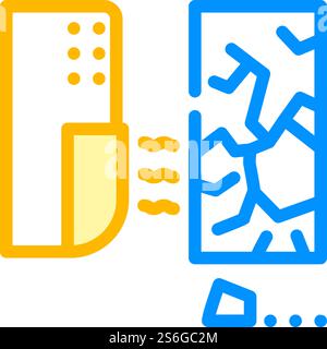glass break sensor color icon vector. glass break sensor sign. isolated symbol illustration. glass break sensor color icon vector illustration Stock Vector