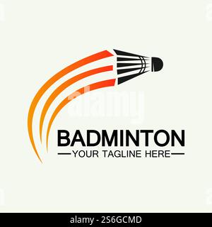 Badminton Logo vector icon illustration design template.Badminton Shuttlecock icon logo.Badminton sport logo template vector. Sport club logo concept Stock Vector
