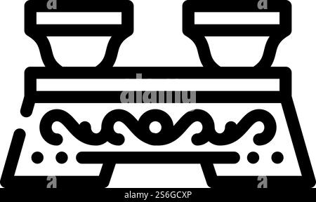 ceremony tea drink table line icon vector. ceremony tea drink table sign. isolated contour symbol black illustration. ceremony tea drink table line icon vector illustration Stock Vector