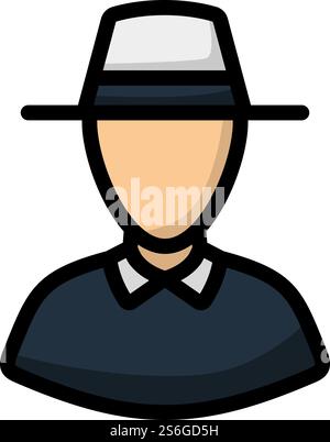 Cricket Umpire Icon. Editable Bold Outline With Color Fill Design. Vector Illustration. Stock Vector