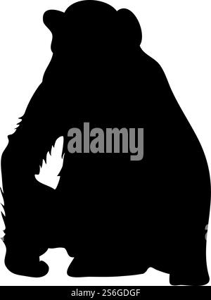 Chimpanzee ape silhouette. Smooth and clean lines. High detailed Chimpanzee monkey silhouette. Vector Illustration.. apes silhouettes set Stock Vector