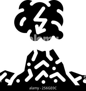 dirty thunderstorm glyph icon vector. dirty thunderstorm sign. isolated contour symbol black illustration. dirty thunderstorm glyph icon vector illustration black Stock Vector