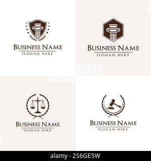 Law and Attorney logo, elegant Law and Attorney Firm vector Logo Design Stock Vector