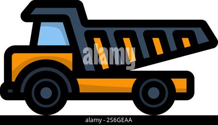 Icon Of Tipper. Editable Bold Outline With Color Fill Design. Vector Illustration. Stock Vector