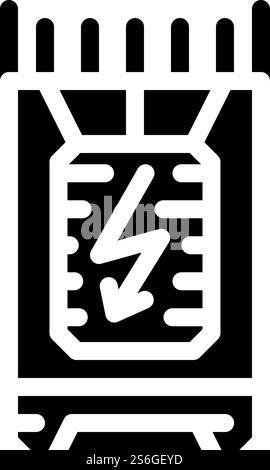 bullet stun gun glyph icon vector. bullet stun gun sign. isolated contour symbol black illustration. bullet stun gun glyph icon vector illustration Stock Vector