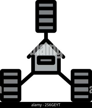 Datacenter Icon. Editable Bold Outline With Color Fill Design. Vector Illustration. Stock Vector