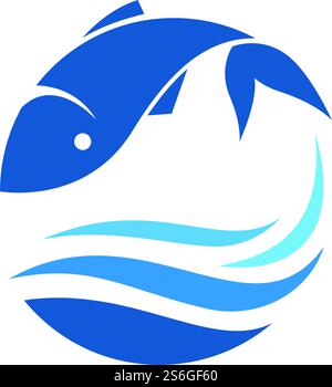 Fish ilustration logo vector template Stock Vector