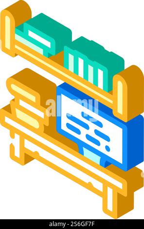 place to study isometric icon vector. place to study sign. isolated symbol illustration. place to study isometric icon vector illustration Stock Vector