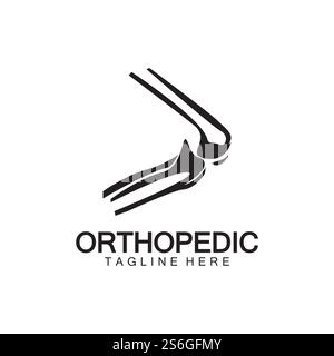 Orthopedic Health Bone Logo vector illustration Design template,Knee Bone Logo designs concept, Health Bone logo symbol icon Stock Vector