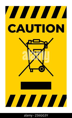 Caution No Waste Symbol Sign Isolate On White Background Stock Vector