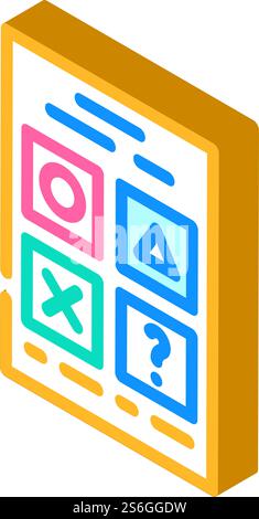testing for self study isometric icon vector. testing for self study sign. isolated symbol illustration. testing for self study isometric icon vector illustration Stock Vector
