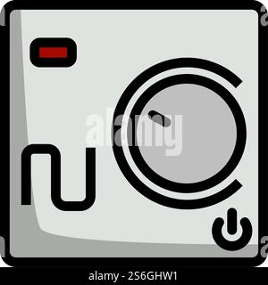 Warm Floor Wall Unit Icon. Editable Bold Outline With Color Fill Design. Vector Illustration. Stock Vector