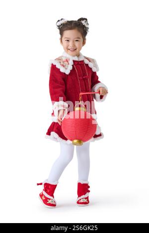 Cute girl holding traditional Chinese lantern Stock Photo