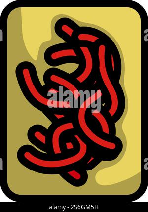 Icon Of Worm Container. Editable Bold Outline With Color Fill Design. Vector Illustration. Stock Vector
