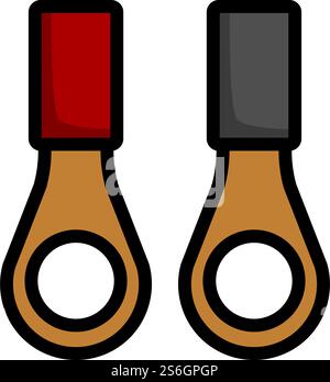 Connection Terminal Ring Icon. Editable Bold Outline With Color Fill ...