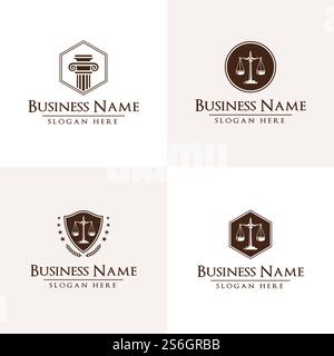 Law and Attorney logo, elegant Law and Attorney Firm vector Logo Design Stock Vector