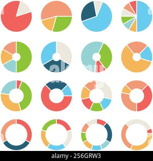 Circle section. Round chart wheel circular hub with different section donut pie business infographic vector template. Illustration circular pie diagram, round graph. Circle section. Round chart wheel circular hub with different section donut pie business infographic vector template Stock Vector