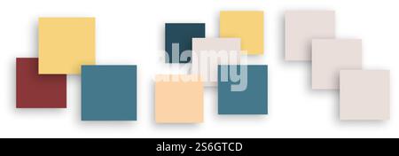 Blank banners composition. Abstract colourful background, modern decorative posters template. Empty square space for business presentation, cards mockup vector set. Poster card, shape illustration. Blank banners composition. Abstract colourful background, modern decorative posters template. Empty square space for business presentation, wall cards mockup vector set Stock Vector