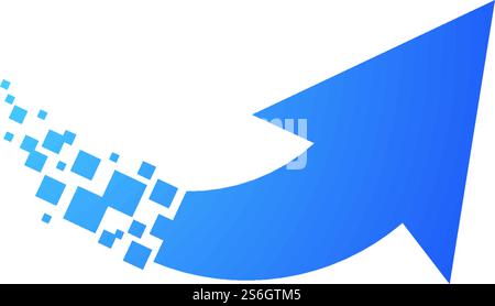 Pixel arrow technology logo illustration Stock Vector
