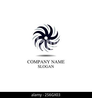 Vortex circle logo and symbols template icons app Stock Vector
