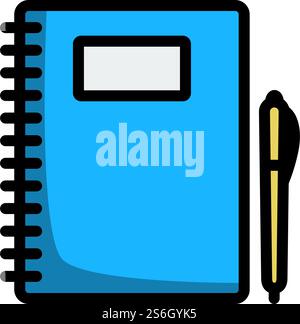 Icon Of Exercise Book. Editable Bold Outline With Color Fill Design. Vector Illustration. Stock Vector