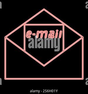 Neon letter it is the red color vector illustration flat style light image. Neon letter the red color vector illustration flat style image Stock Vector