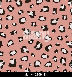 Leopard print. Wild animal colorful pattern. African cheetah skin, pink fabric background. Jungle life vector seamless texture. Illustration cheetah and leopard background, jaguar pattern. Leopard print. Wild animal colorful pattern. African cheetah skin, pink fabric background. Jungle life vector seamless texture Stock Vector