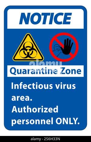Notice Quarantine Infectious Virus Area Sign Isolate On White ...