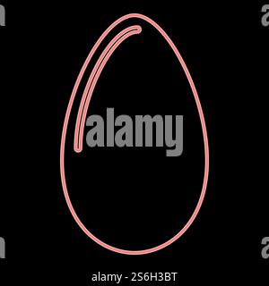 Neon egg it is the red color vector illustration flat style light image. Neon egg the red color vector illustration flat style image Stock Vector