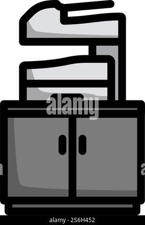 Copying Machine Icon. Editable Bold Outline With Color Fill Design. Vector Illustration. Stock Vector