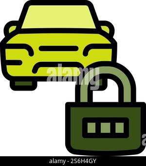 Locked car icon, outline style Stock Vector Image & Art - Alamy