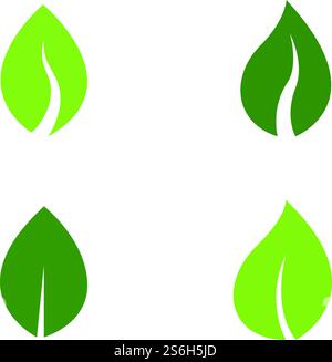 Logos of green Tree leaf ecology Stock Vector