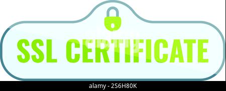 Data ssl certificate icon. Cartoon of Data ssl certificate vector icon for web design isolated on white background. Data ssl certificate icon, cartoon style Stock Vector