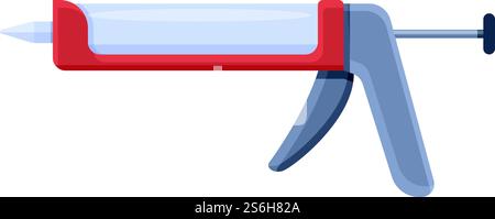 Seal silicone caulk gun icon. Cartoon of Seal silicone caulk gun vector icon for web design isolated on white background. Seal silicone caulk gun icon, cartoon style Stock Vector