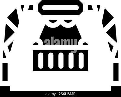 loading container wholesale glyph icon vector illustration Stock Vector ...