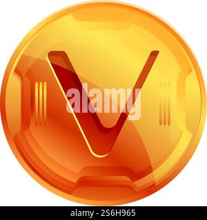 Vericoin cryptocurrency icon. Cartoon of Vericoin cryptocurrency vector icon for web design isolated on white background. Vericoin cryptocurrency icon, cartoon style Stock Vector