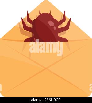 Mail bug icon. Cartoon of Mail bug vector icon for web design isolated on white background. Mail bug icon, cartoon style Stock Vector