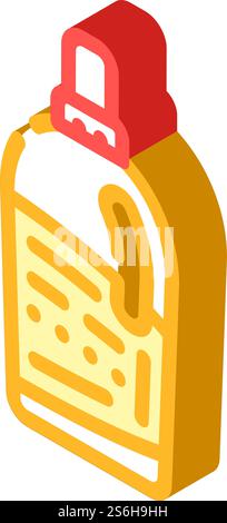 bottle detergent isometric icon vector. bottle detergent sign. isolated symbol illustration. bottle detergent isometric icon vector illustration Stock Vector