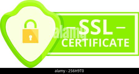 Public ssl certificate icon. Cartoon of Public ssl certificate vector icon for web design isolated on white background. Public ssl certificate icon, cartoon style Stock Vector