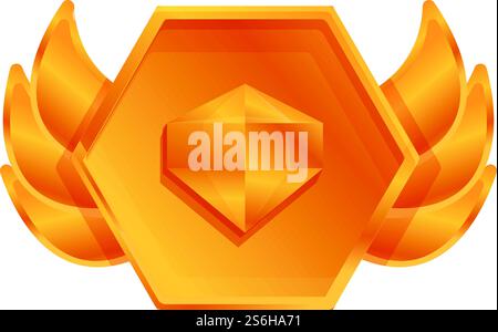 Ranking gold diamond icon. Cartoon of Ranking gold diamond vector icon for web design isolated on white background. Ranking gold diamond icon, cartoon style Stock Vector