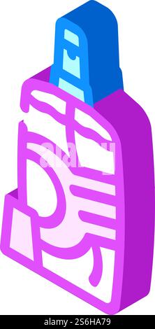 wrinkle smoothing detergent spray isometric icon vector. wrinkle smoothing detergent spray sign. isolated symbol illustration. wrinkle smoothing detergent spray isometric icon vector illustration Stock Vector