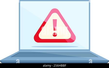 Detect malware laptop icon. Cartoon of Detect malware laptop vector icon for web design isolated on white background. Detect malware laptop icon, cartoon style Stock Vector